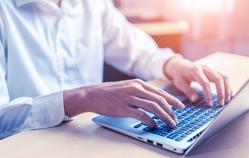 Laptop user browsing eucalls